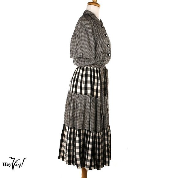 Vintage B & W Leslie Fay Dress for Lord & Taylor - Picture 2 of 7